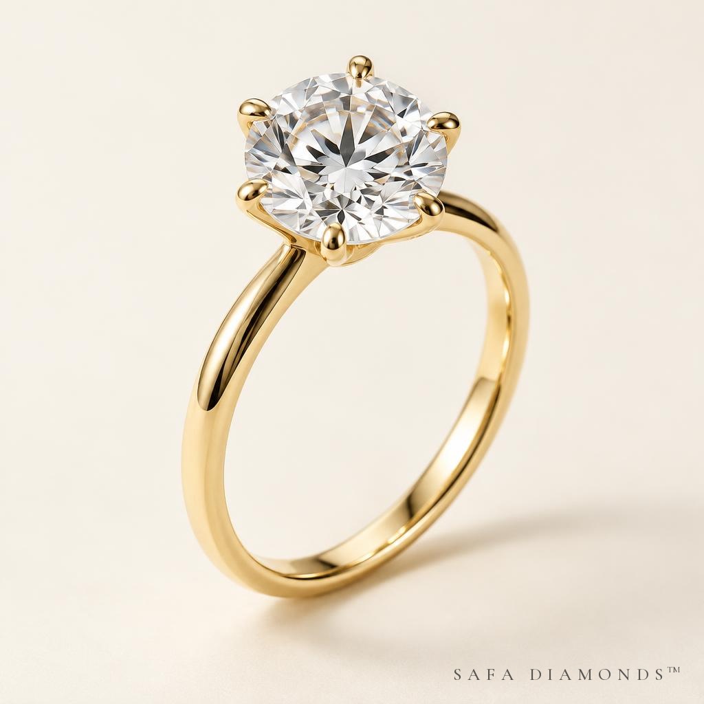 2.00 ct Round solitaire in 18K Yellow Gold